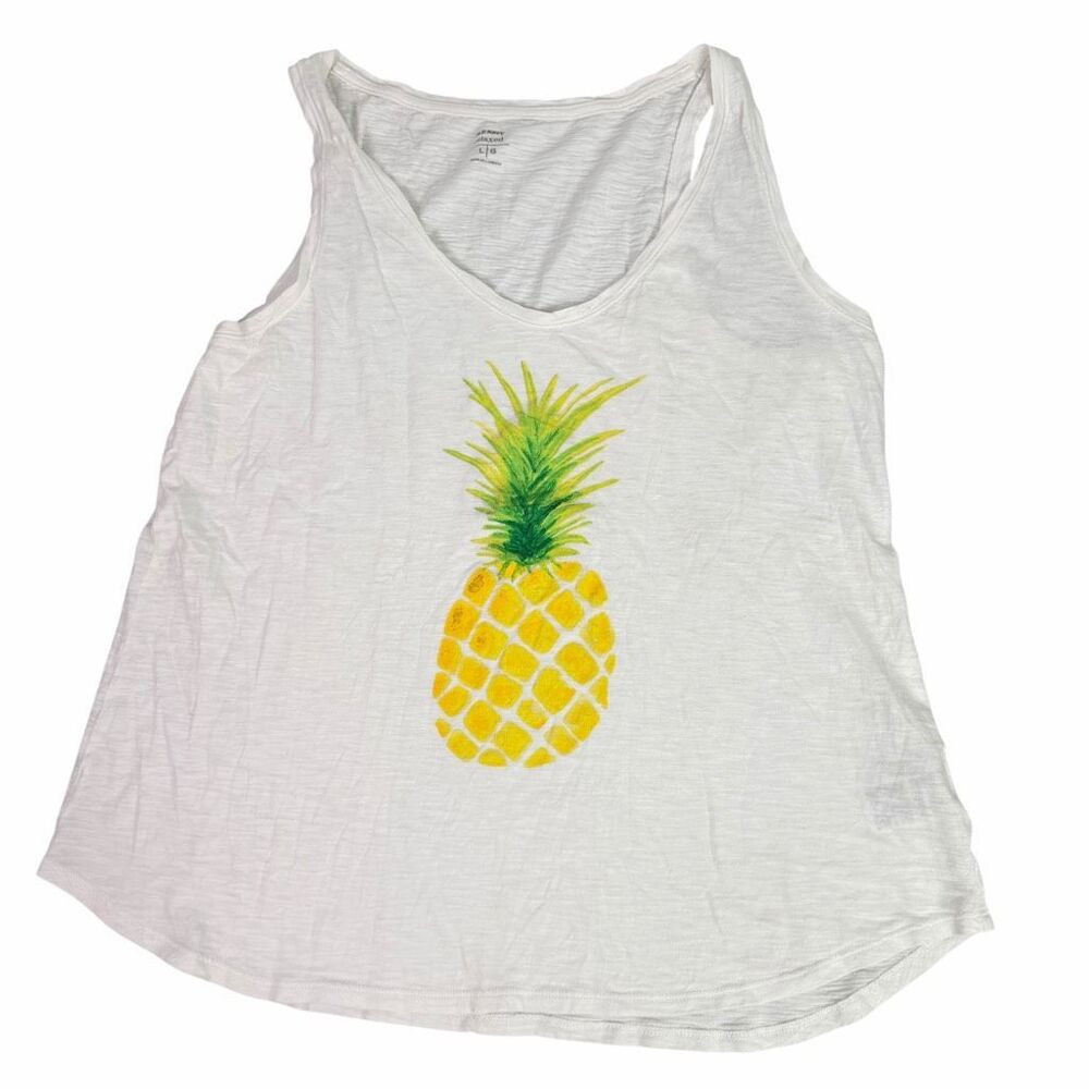 Old Navy Large Relax Cotton Slub Tank Pineapple Print
